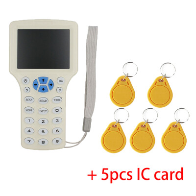 10 frekvences NFC viedkaršu lasītāja rakstīšanas pavairotājs 125 K 13,56 MHz RFID kopētājs USB fob programmētājs kopēšanas šifrētās atslēgas replikators