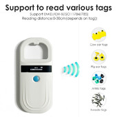 Pet ID Chip Skaitmeninis skaitytuvas USB RFID Šuo Katė Gyvūnas Rankinis 134,2KHz identifikavimo žymos kortelių skaitytuvo lustas