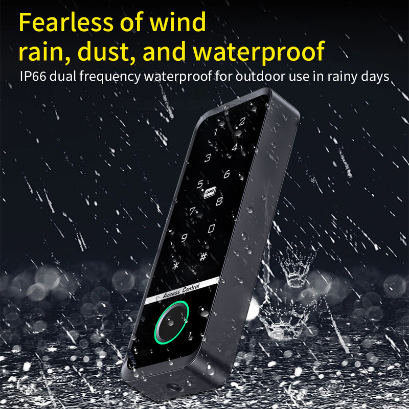 IP66 Водоустойчив пръстов отпечатък RFID/IC Клавиатура за достъп Сензорен панел Биометрична самостоятелна система за контрол на достъпа (Не приложение tuya)