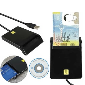 Νέο USB 2.0 Smart ID Card Reader για SD ATM CAC TF Τραπεζική κάρτα SIM Card Reader USB-CCID ISO Connector for Windows