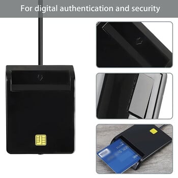 Νέο USB 2.0 Smart ID Card Reader για SD ATM CAC TF Τραπεζική κάρτα SIM Card Reader USB-CCID ISO Connector for Windows