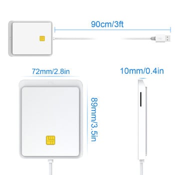 USB Smart Card Reader PCSC USB-CCID EMV ISO7816 for Bank CAC Chip Smart Card adapter sim card dni electronic civil for Id Card