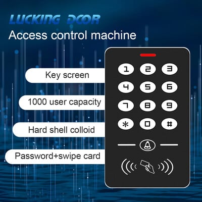 125KHz контролер за достъп, RFID клавиатура, дъждоустойчив капак, 10 бр. EM ключове, четец, система за контрол на достъпа, електрическа брава