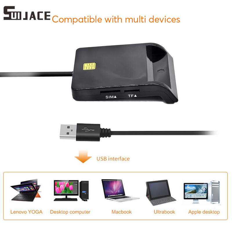 UTHAI X02 Cititor de carduri inteligente USB SIM pentru card bancar IC/ID EMV TF MMC Cititoare de carduri USB-CCID ISO 7816 pentru 7 8 10 Linux OS