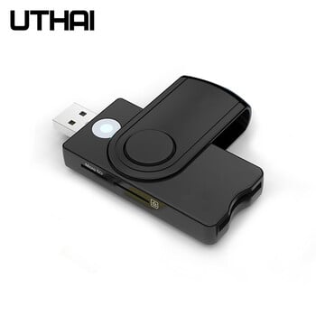 UTHAI για Windows 7 8 10 Linux OS, USB SIM ανάγνωσης έξυπνης κάρτας, για τραπεζική κάρτα IC / ID EMV SD TF MMC συσκευή ανάγνωσης καρτών USB-CCID ISO 7816