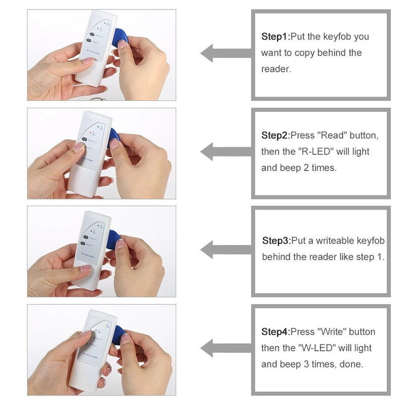 RFID pametna kartica s čipom 125/250/375/500Khz čitač značke umnožavanje T5577 EM4305 Token Writer ručni TK4100 ključ klon kopiranje