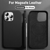 Kožna magnetska torbica za iPhone 15 13 14 Pro Max Plus Kućišta Poklopac za Magsafe bežično punjenje s animacijom Dodatna oprema za telefon