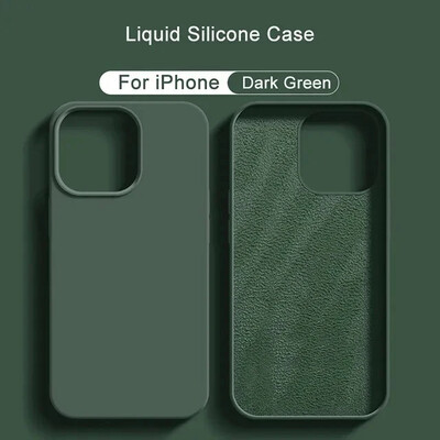 Originalus silikoninis dėklas, skirtas iPhone 11 13 12 14 15 Pro Max telefono dėklas, skirtas iPhone 14 15 Plus smūgiams atsparus minkštas galinis dangtelio priedai