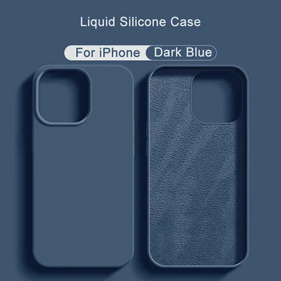 Originalus silikoninis dėklas, skirtas iPhone 11 13 12 14 15 Pro Max telefono dėklas, skirtas iPhone 14 15 Plus smūgiams atsparus minkštas galinis dangtelio priedai