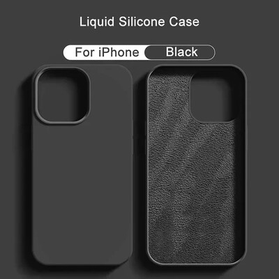 Originalus silikoninis dėklas, skirtas iPhone 11 13 12 14 15 Pro Max telefono dėklas, skirtas iPhone 14 15 Plus smūgiams atsparus minkštas galinis dangtelio priedai