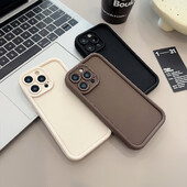 Smėlio spalvos ruda juoda stilingas telefono dėklas, skirtas iPhone 15 14 13 12 11 Pro Max Plus 7 8 SE X XR XS Max, plonas apsauginis smūgiams atsparus dangtelis