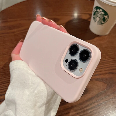 Čvrsta telefonska maska od originalnog tekućeg silikona za iPhone 16 15 14 13 12 11 Pro Max Plus Titanium siva mekana stražnja maska otporna na udarce