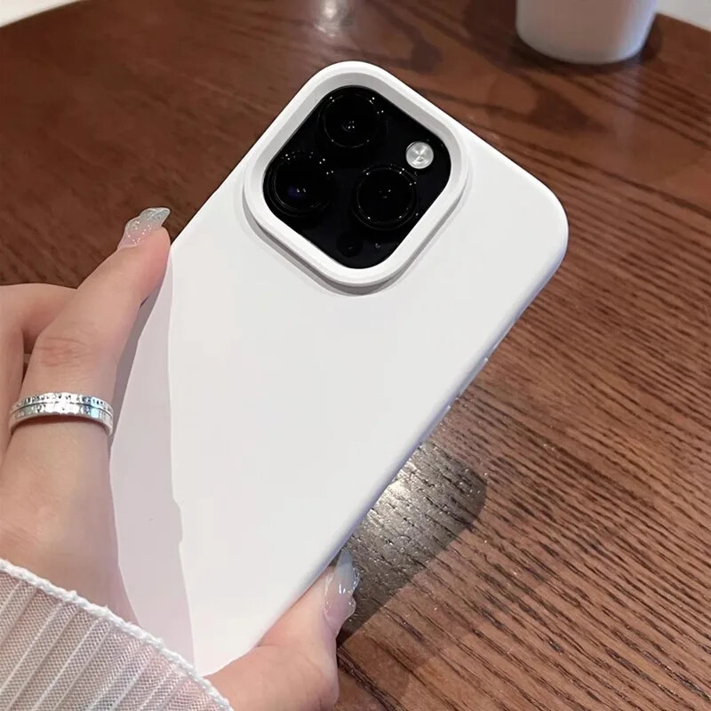 Čvrsta telefonska maska od originalnog tekućeg silikona za iPhone 16 15 14 13 12 11 Pro Max Plus Titanium siva mekana stražnja maska otporna na udarce