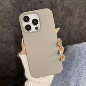 Mielas minkštas silikoninis smūgiams atsparus telefono dėklas, skirtas iPhone 14 15 13 12 11 Pro Max Plus natūralaus titano pilnai apsauginis skysčio dangtelis
