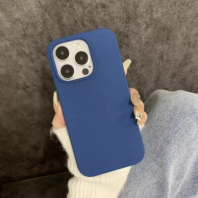 Mielas minkštas silikoninis smūgiams atsparus telefono dėklas, skirtas iPhone 14 15 13 12 11 Pro Max Plus natūralaus titano pilnai apsauginis skysčio dangtelis