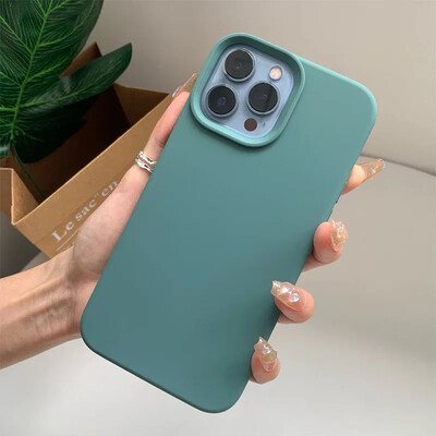 Mielas minkštas silikoninis smūgiams atsparus telefono dėklas, skirtas iPhone 14 15 13 12 11 Pro Max Plus natūralaus titano pilnai apsauginis skysčio dangtelis