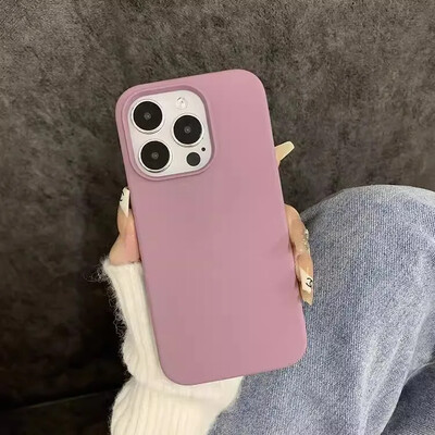Mielas minkštas silikoninis smūgiams atsparus telefono dėklas, skirtas iPhone 14 15 13 12 11 Pro Max Plus natūralaus titano pilnai apsauginis skysčio dangtelis