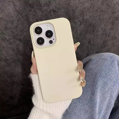 Mielas minkštas silikoninis smūgiams atsparus telefono dėklas, skirtas iPhone 14 15 13 12 11 Pro Max Plus natūralaus titano pilnai apsauginis skysčio dangtelis