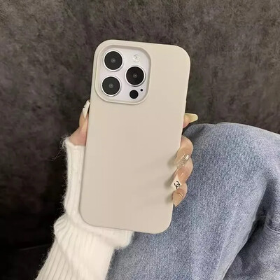 Mielas minkštas silikoninis smūgiams atsparus telefono dėklas, skirtas iPhone 14 15 13 12 11 Pro Max Plus natūralaus titano pilnai apsauginis skysčio dangtelis
