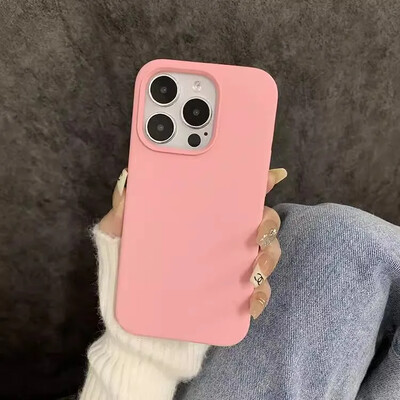 Mielas minkštas silikoninis smūgiams atsparus telefono dėklas, skirtas iPhone 14 15 13 12 11 Pro Max Plus natūralaus titano pilnai apsauginis skysčio dangtelis