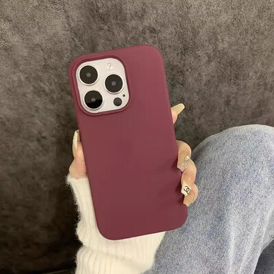 Mielas minkštas silikoninis smūgiams atsparus telefono dėklas, skirtas iPhone 14 15 13 12 11 Pro Max Plus natūralaus titano pilnai apsauginis skysčio dangtelis