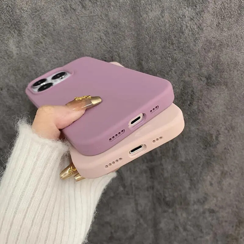 Slatka mekana silikonska telefonska maska otporna na udarce za iPhone 14 15 13 12 11 Pro Max Plus puna zaštitna tekuća maska od prirodnog titana