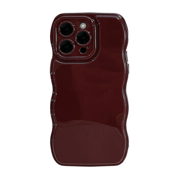 Vintage Wine Red Wavy Edges Phone Case for iPhone15 14 13 12 11 Pro Max X XR XSMAX TPU Fall prevention Cover Νέα προϊόντα