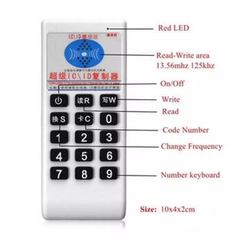 Handheld RIFD Smart Duplicator 125Khz-13,56Mhz Card Reader NFC Key Writer T5577 Clone IC/ID Badge Tag Copier