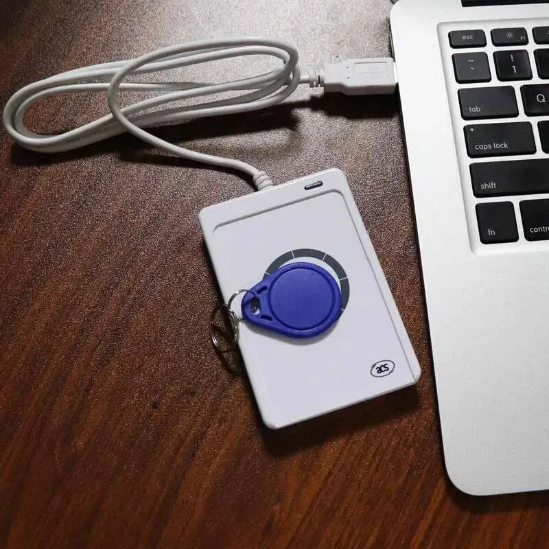 Четец на карти 13,56 MHz, RFID дубликатор, четец на смарт карти с UID карта, ключодържател, ключодържател, ACR122U за Windows Linux Mac