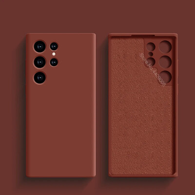 Γνήσια θήκη υγρής σιλικόνης για Samsung Galaxy S24 S23 S22 S21 Ultra A54 A34 A14 A53 A52 Αξεσουάρ τηλεφώνου Μαλακό πίσω κάλυμμα