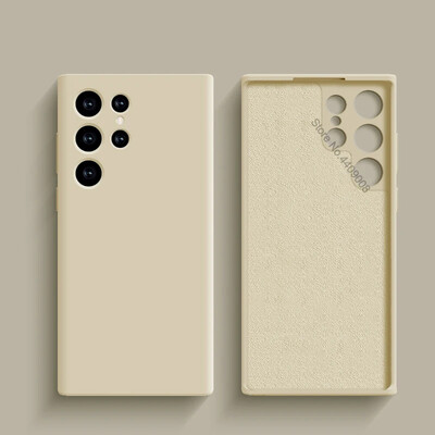 Γνήσια θήκη υγρής σιλικόνης για Samsung Galaxy S24 S23 S22 S21 Ultra A54 A34 A14 A53 A52 Αξεσουάρ τηλεφώνου Μαλακό πίσω κάλυμμα