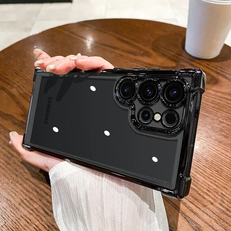 Luksuslik põrutuskindel läbipaistev ümbris Samsung Galaxy A55 A53 A35 5G S24 Ultra S23 FE S22Plus S21 S20 kõva akrüülist hübriidkaitseraua kate