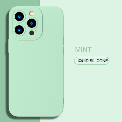 Purpurinis skystas silikoninis dėklas, skirtas iPhone 14 Plus 13 11 15 16 Pro Max 12 Mini 14Pro XR XS X 7 8 Plus SE Minkštas smūgiams atsparus galinis dangtelis
