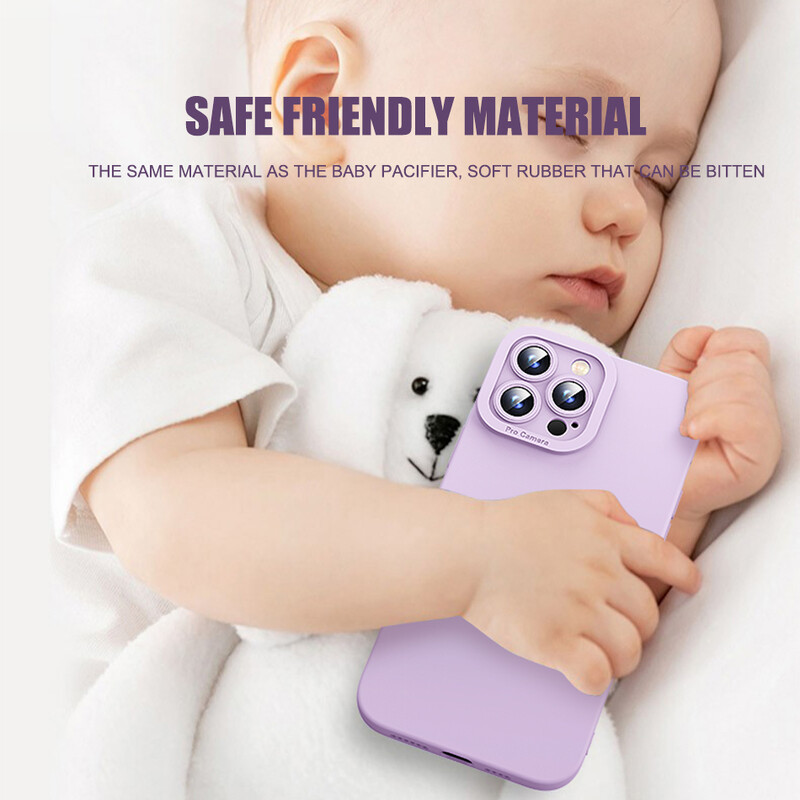 Лилав течен силиконов калъф за iPhone 14 Plus 13 11 15 16 Pro Max 12 Mini 14Pro XR XS X 7 8 Plus SE Мек удароустойчив заден капак