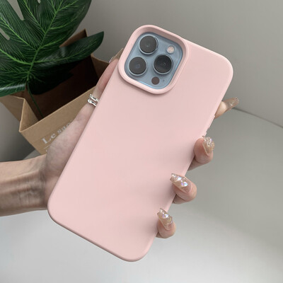 Πολυτελής αυθεντική θήκη υγρής σιλικόνης για iphone 13 14 15 Pro Max θήκη για iPhone 11 12 Mini X XR XS Plus Full Cover