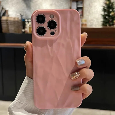 Луксозен шикозен набръчкан мек силиконов калъф за телефон за iphone 15 14 13 12 11 Pro Max X XR XS Удароустойчива броня Черно бял заден капак