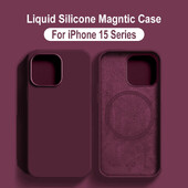 Za Magsafe futrole za bežično punjenje za iPhone 16 15 14 13 12 11 Pro Max Plus, tekući silikonski magnetski poklopac, dodaci za telefon