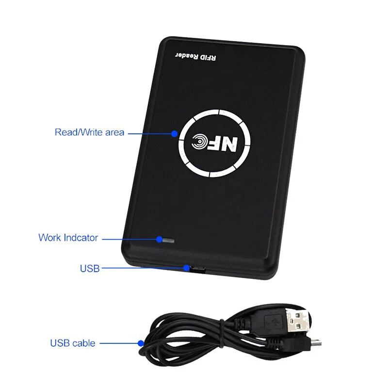IC ID RFID kopētājs NFC viedkaršu lasītājs 125 kHz RFID atslēgu pavairotāji 13,56 MHz rakstītājs ar UID S50 T5577 kartes atslēgas piekariņa tagu