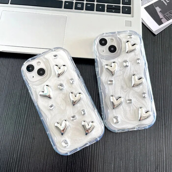 Θήκη τηλεφώνου 3D Silicone Love Bow για iphone 15 Pro Max 11 12 13 14 Pro max 14 Plus 15plus XS MAX XR XS X Μαλακό πίσω κάλυμμα σιλικόνης