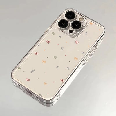 Κάλυμμα σιλικόνης για iPhone 16 15 14 13 12 11 Pro Max XR XS MAX 7 8 PLUS MINI Y2K Διαφανής Θήκη Τηλεφώνου Of Color Geometry Bowknot