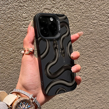 Θήκη τηλεφώνου με σχέδιο Snake Motif για iPhone 16 15 14 13 12 11 Pro Max XR XS MAX 7 8 PLUS MINI Y2K Ματ προστατευτικό κάλυμμα προστασίας από τους κραδασμούς