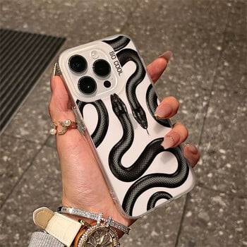 Θήκη τηλεφώνου με σχέδιο Snake Motif για iPhone 16 15 14 13 12 11 Pro Max XR XS MAX 7 8 PLUS MINI Y2K Ματ προστατευτικό κάλυμμα προστασίας από τους κραδασμούς