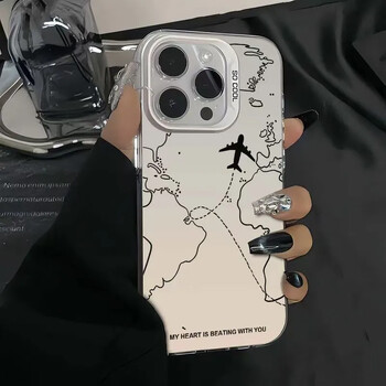 Travel Inspiration Aircraft Route Design Θήκη τηλεφώνου TPU για iPhone 16 15 14 13 12 11 Pro Max XR XS MAX 7 8 PLUS MINI Y2K Cover ﻿