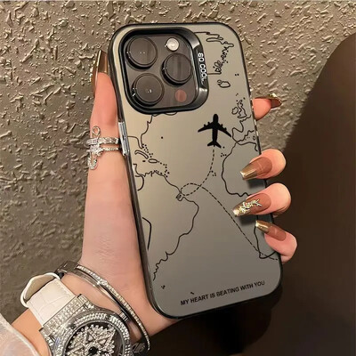 Inspiracija za putovanja Zrakoplov Ruta Dizajn TPU telefonska maska za iPhone 16 15 14 13 12 11 Pro Max XR XS MAX 7 8 PLUS MINI Y2K maska 