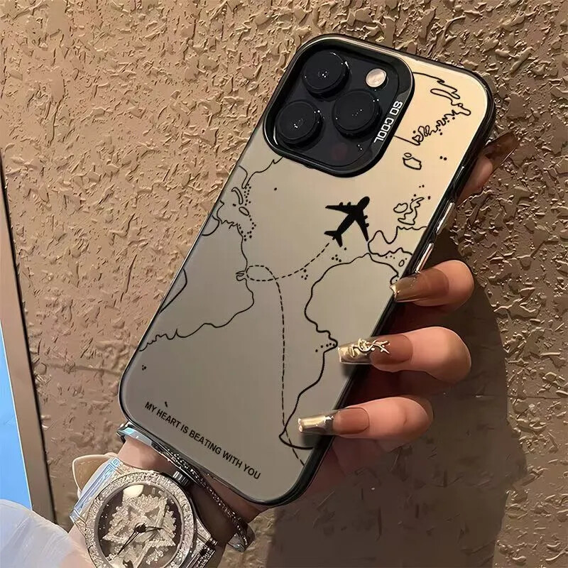 Inspiracija za putovanja Zrakoplov Ruta Dizajn TPU telefonska maska za iPhone 16 15 14 13 12 11 Pro Max XR XS MAX 7 8 PLUS MINI Y2K maska ﻿