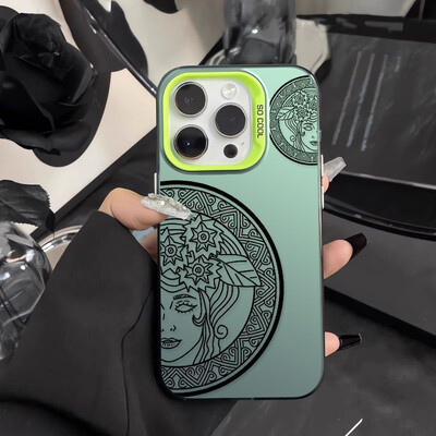 Polucrtana face color Collision europska nišna telefonska torbica za iPhone 16 15 14 13 12 11 Pro Max XR XS MAX 7 8 PLUS MINI Y2K maska