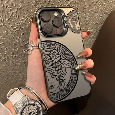 Polucrtana face color Collision europska nišna telefonska torbica za iPhone 16 15 14 13 12 11 Pro Max XR XS MAX 7 8 PLUS MINI Y2K maska