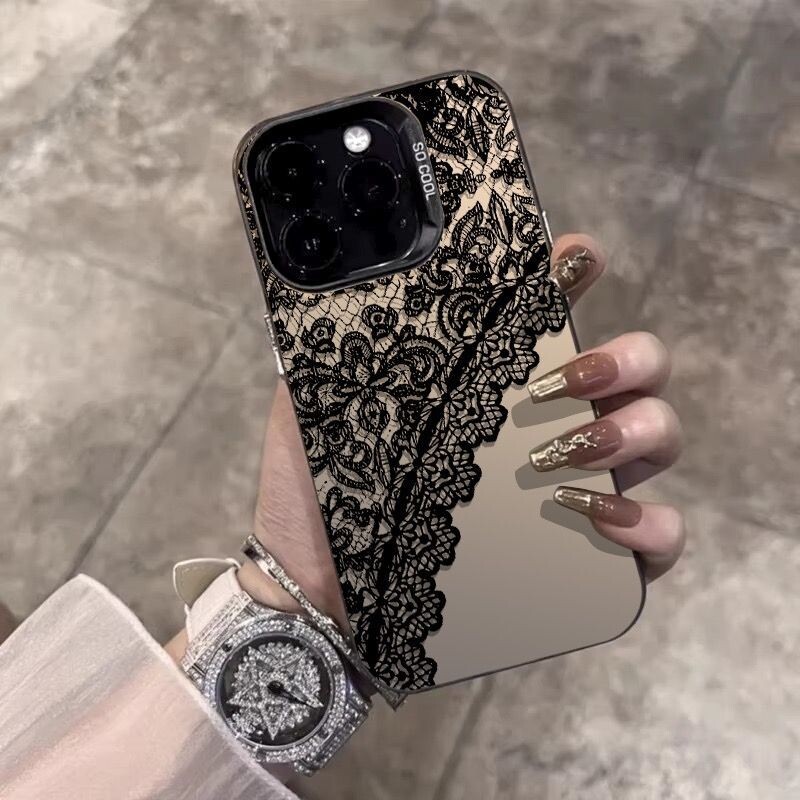 Ματ θήκη τηλεφώνου με αδιάβροχη δαντέλα για το iPhone 16 15 14 13 12 11 Pro Max XR XS MAX 7 8 PLUS MINI Y2K Ακρυλικό κάλυμμα