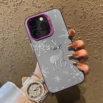 Θήκη τηλεφώνου INS Snowflake Deer για iPhone 16 15 14 13 12 11 Pro Max XR XS MAX 7 8 PLUS MINI Y2K Ματ κάλυμμα σιλικόνης