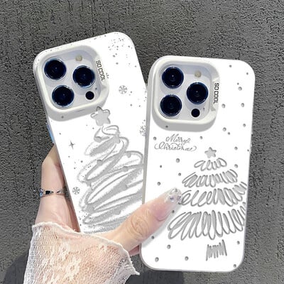 Θήκη τηλεφώνου INS Christmas Tree για iPhone 16 15 14 13 12 11 Pro Max XR XS MAX 7 8 PLUS MINI Y2K Ακρυλικό κάλυμμα σιλικόνης